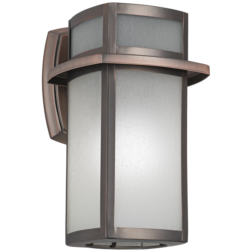 Bronze Frosted Glass 11 1/4" High Outdoor Wall Light   #X9961