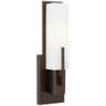 Possini Euro Midtown 15&quot; High White Glass Bronze Wall Sconce