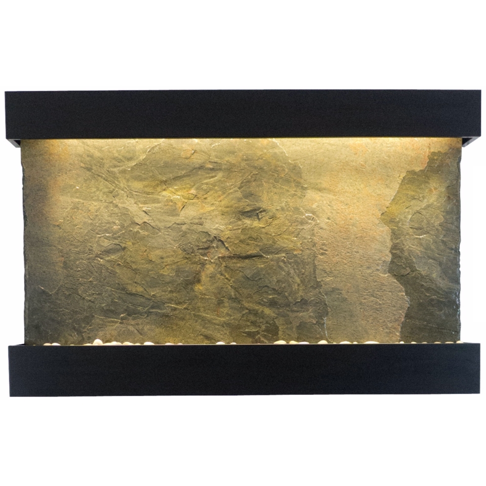 Classic Quarry 51" Wide Jera Slate Onyx Black Wall Fountain   #Y0264