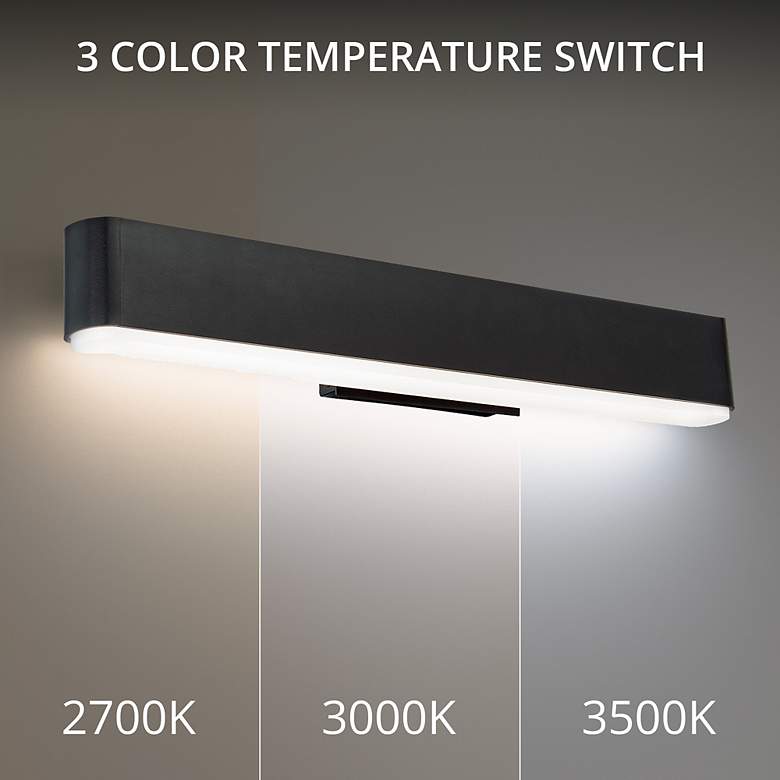Image 4 0 to 60 24in LED Bathroom Vanity or Wall Light 3-CCT 3000K in Black more views