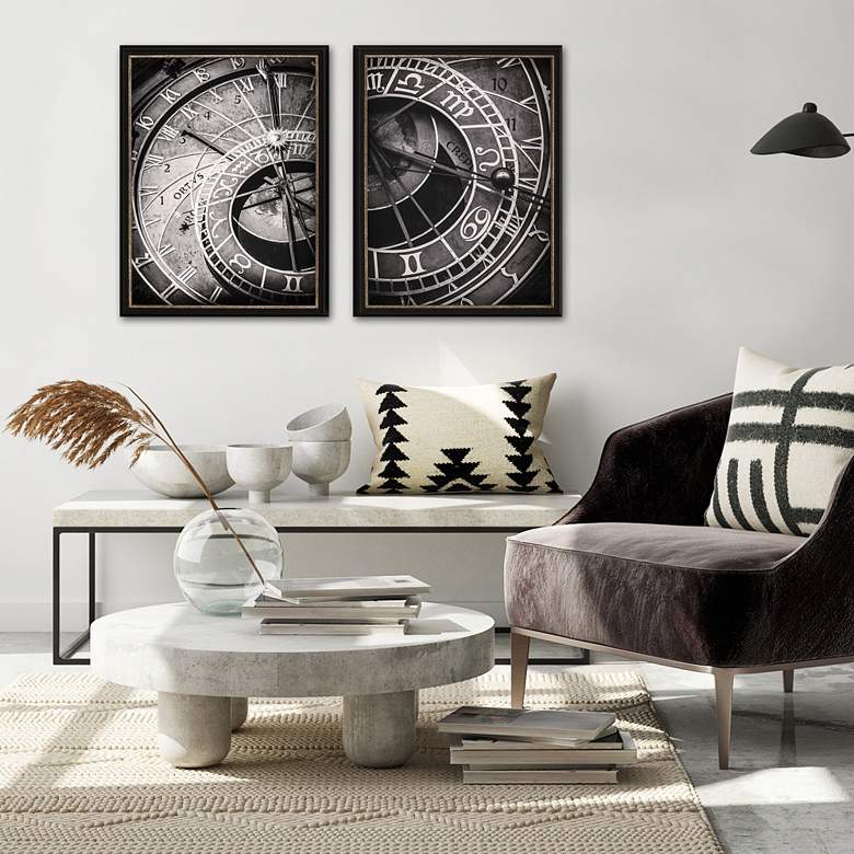 Image 1 Ticking Time 26" High 2-Piece Giclee Framed Wall Art Set in scene