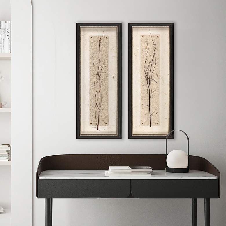 Image 1 In Balance 32"H 2-Piece Mixed Media Framed Wall Art Set in scene