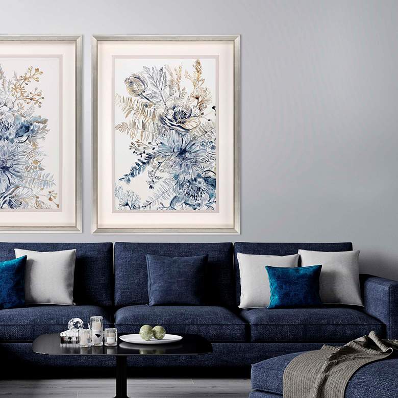 Image 1 Royal Blue II 47" High Shadow Box Giclee Framed Wall Art in scene