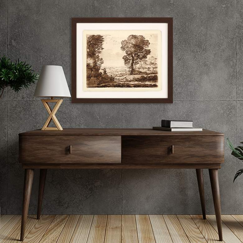 Image 1 Pastoral Landscape IV 33" Wide Giclee Framed Wall Art in scene