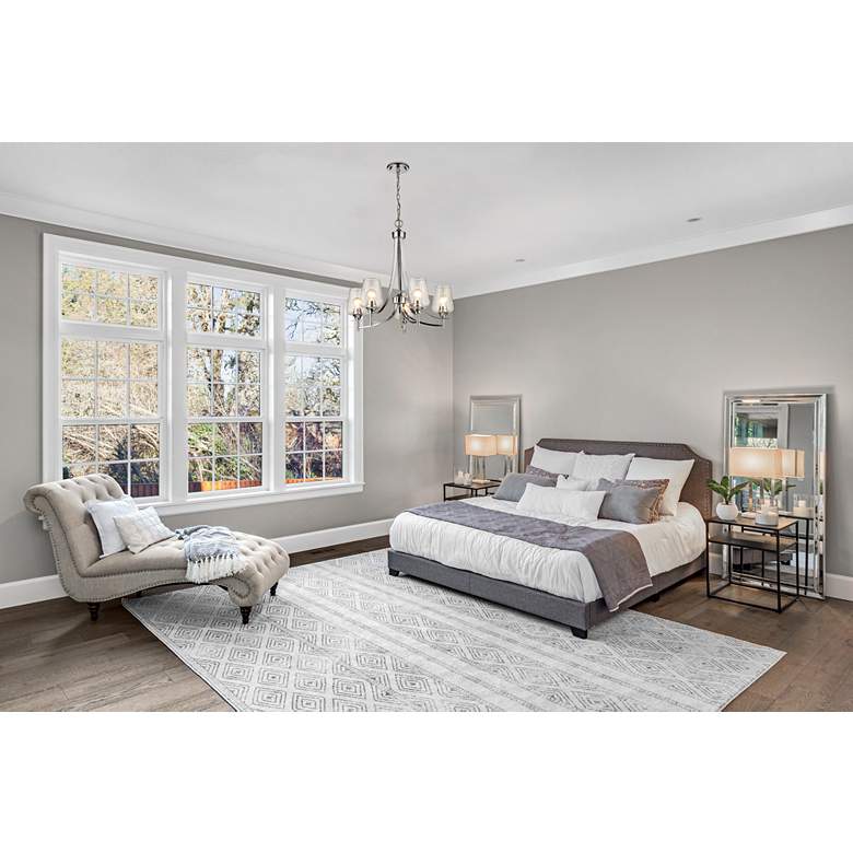 Image 1 Joliet 25" Wide Chrome 5-Light Chandelier in scene