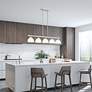 1_Somerset 42" Wide Brushed Nickel 5-Light Linear Pendant in scene