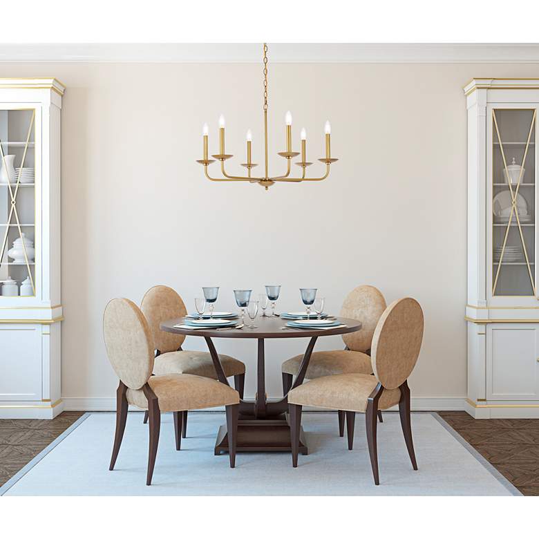 Image 1 Cohen 30" Wide Brass 6-Light Chandelier in scene