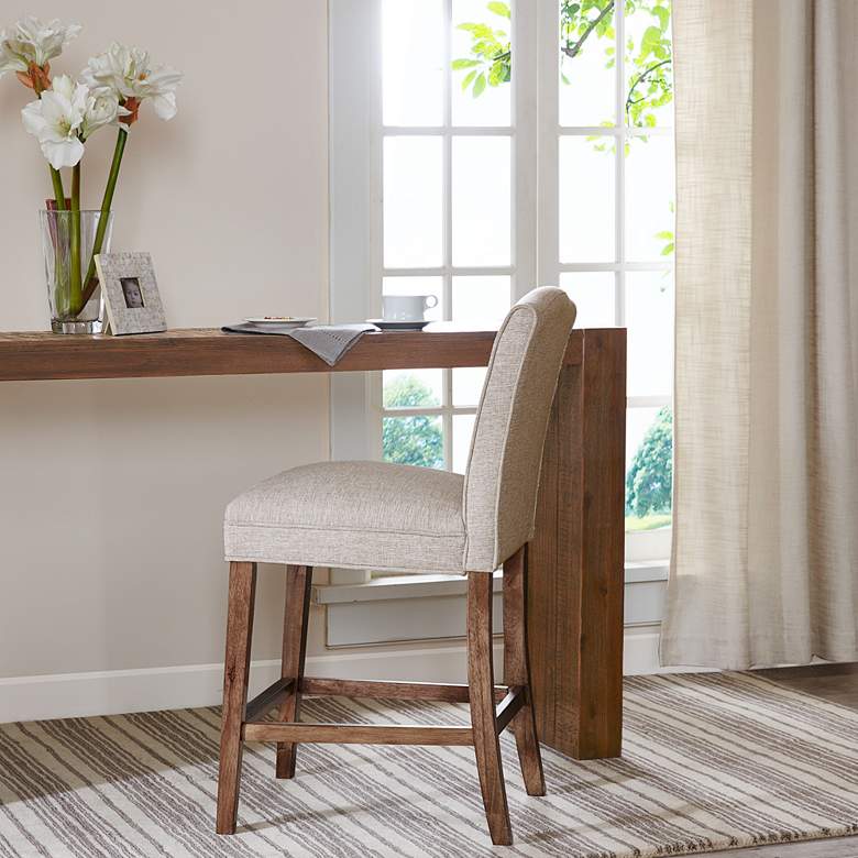 Image 1 Madison Park Peyton 26" Armless Cream Fabric Counter Stool in scene