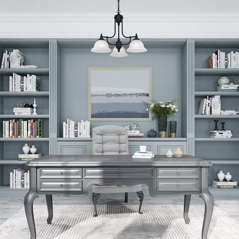 Image 1 North Port 24" Wide Black 3-Light Chandelier in scene
