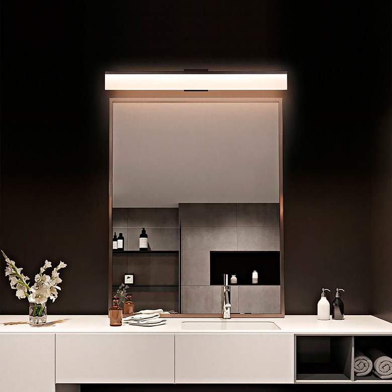 Image 1 Lange 23 1/2" Wide Brushed Black LED Linear Bath Light in scene