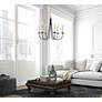 1_Elegant Lighting Cohen 36" Black and Brass Candelabra Chandelier in scene