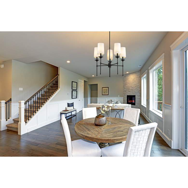 Image 1 Emily 28" Wide Matte Black 5-Light Chandelier in scene