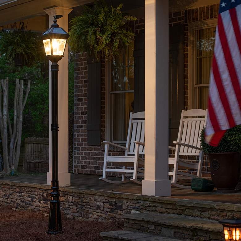 Image 1 Imperial Bulb 24 1/4"H Black Solar LED Outdoor Post Light in scene