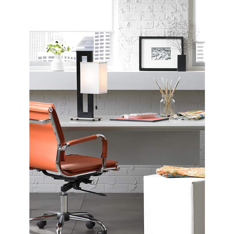 Image 1 360 Lighting Floating Square 20 1/2" Black Finish Modern Table Lamp in scene
