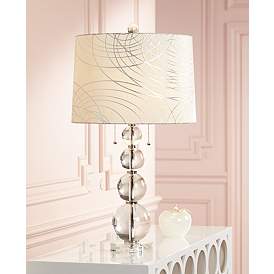 Image1 of Vienna Full Spectrum 26 1/2" Silver Circles Crystal Spheres Table Lamp in scene