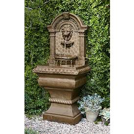 Image1 of Royal Lions-Head 51" High Patio Garden Fountain with Light in scene