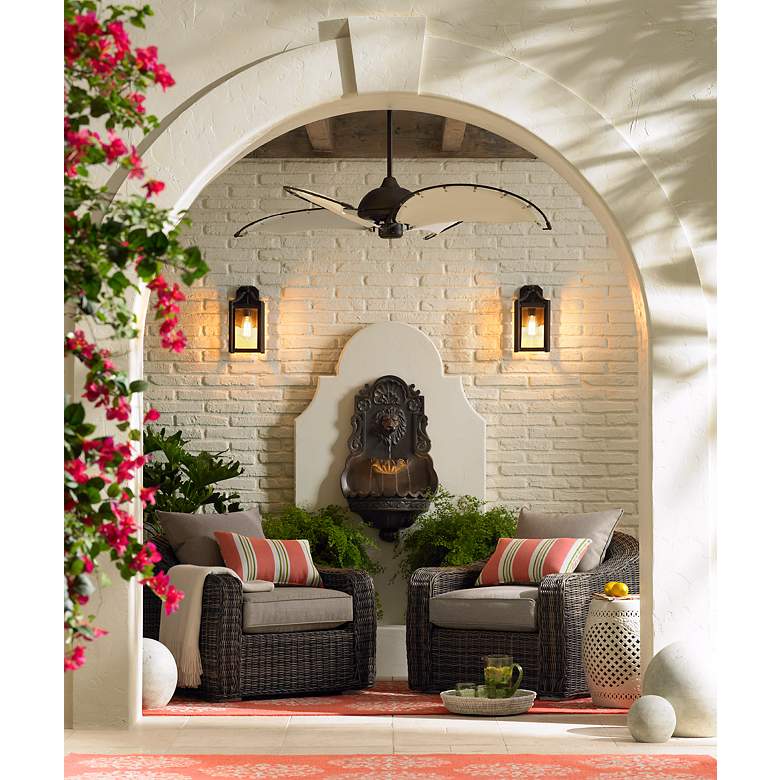 Image 1 Franklin Iron Rockford 12 1/2" High Bronze Outdoor Lantern Wall Light in scene