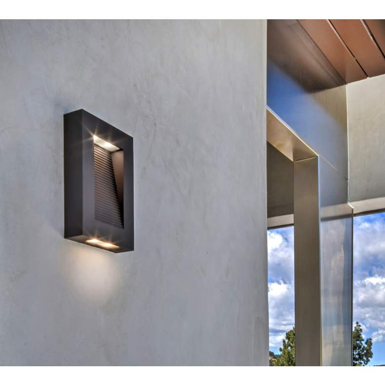 Image 1 Maxim Avenue 10" High Architectural Bronze LED Outdoor Wall Light in scene