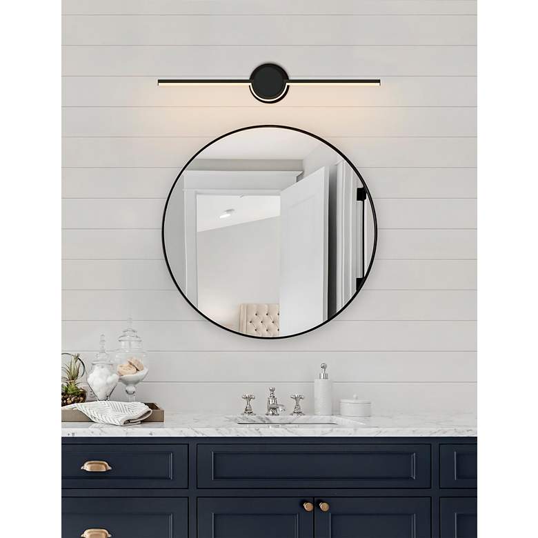 Image 1 Justice Design Semicirculo 24" Wide Black 4-Light Bath Light in scene