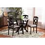 Riona Gray Fabric and Dark Brown Wood 5-Piece Dining Set in scene