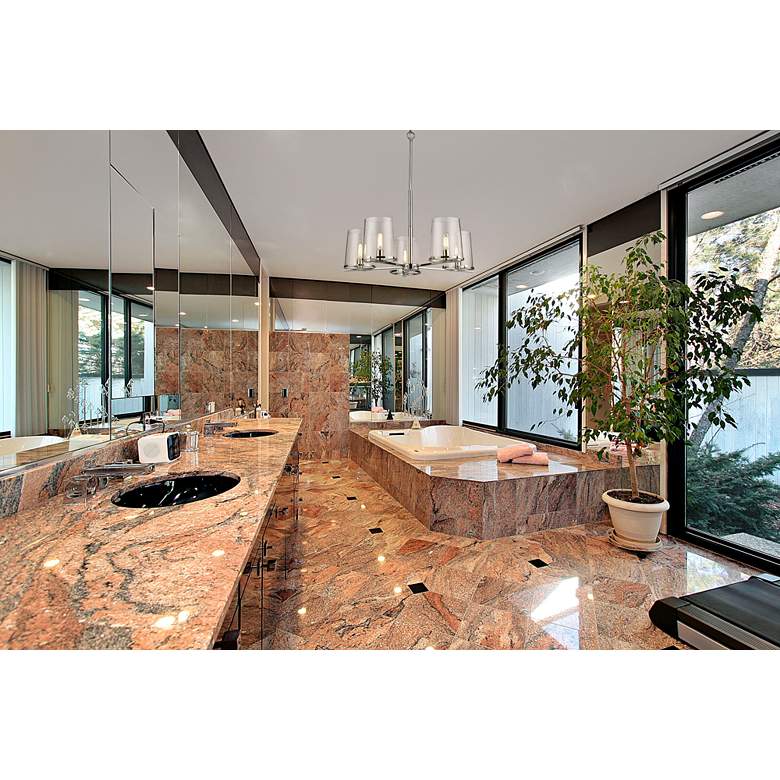 Image 1 Callista 33" Wide Polished Nickel 5-Light Chandelier in scene