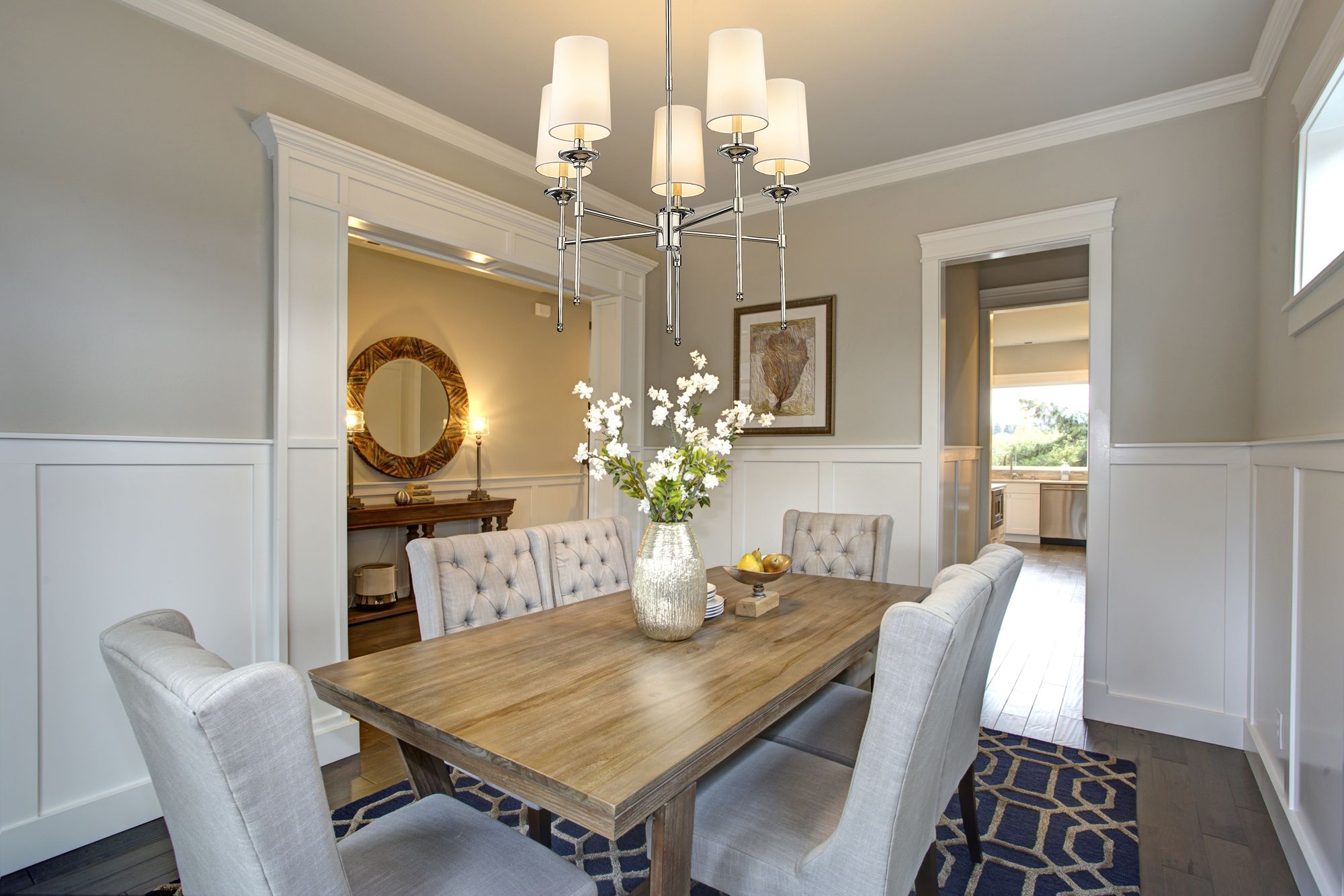 Emily 28" Wide Polished Nickel 5-Light Chandelier in scene