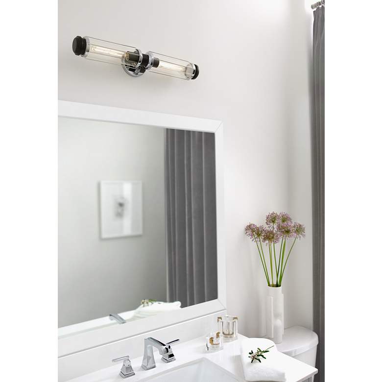 Image 1 Hinkley Masthead 24 inchW Chrome 2-Light Vanity Bath Light in scene