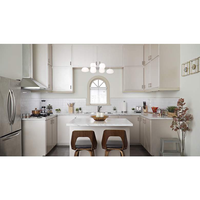 Image 1 ET2 Puffs 25 1/2"W Matte White 6-Light LED Linear Pendant in scene