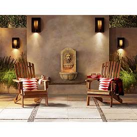 Image1 of Franklin Iron Framed Slate 16" Bronze and Stone Outdoor Wall Light in scene