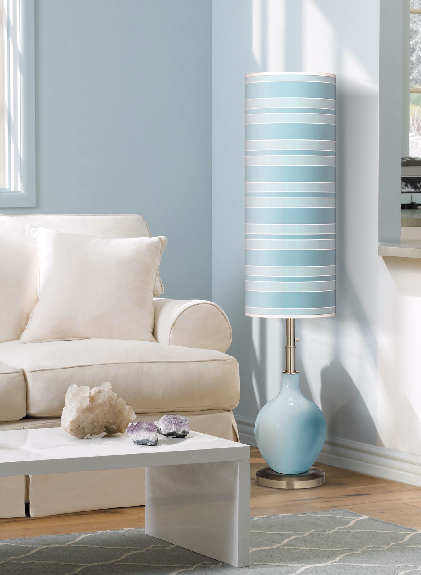 Image 1 Color Plus Ovo 60" High Modern Parakeet Green Floor Lamp in scene