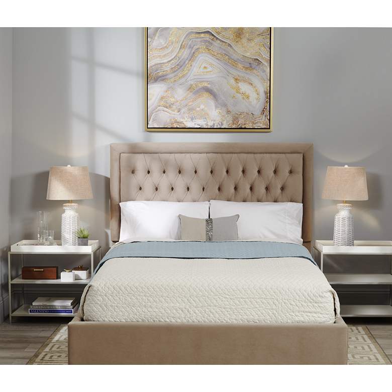 Image 1 360 Lighting Helene 26" Cream White Ceramic Table Lamp with Dimmer in scene