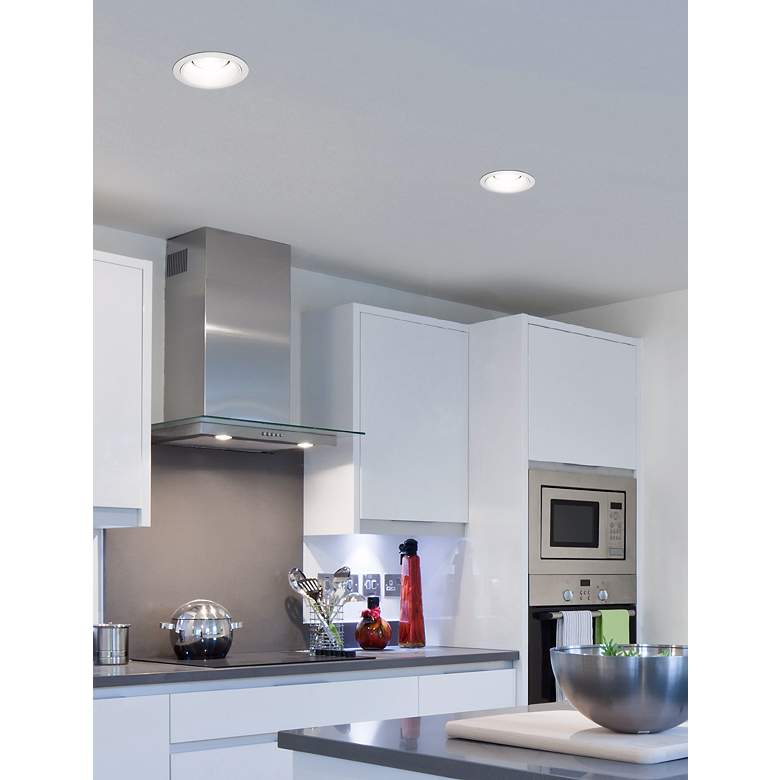 Image 1 Juno 6" White Metal Baffle Recessed Light Trim in scene