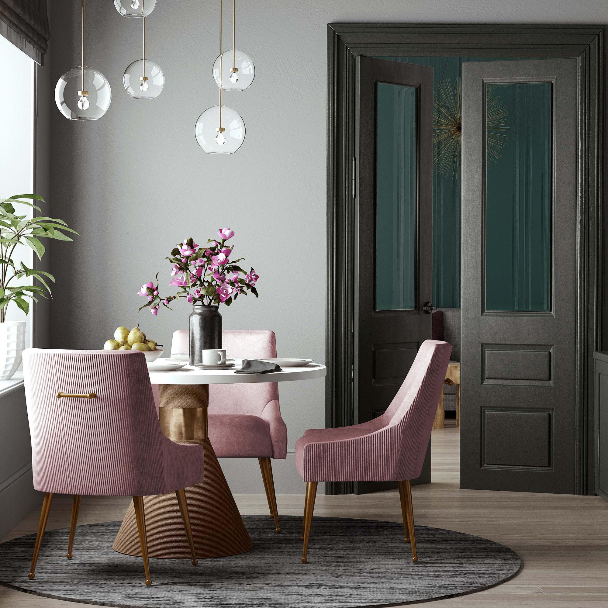 Mauve velvet store dining chairs