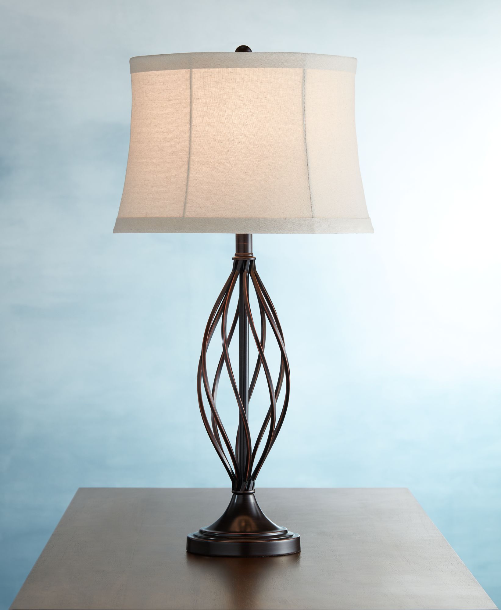 liam iron twist bronze table lamp