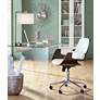 Serra 71 3/4" High White Wood Frosted Glass Doors Bookcase in scene