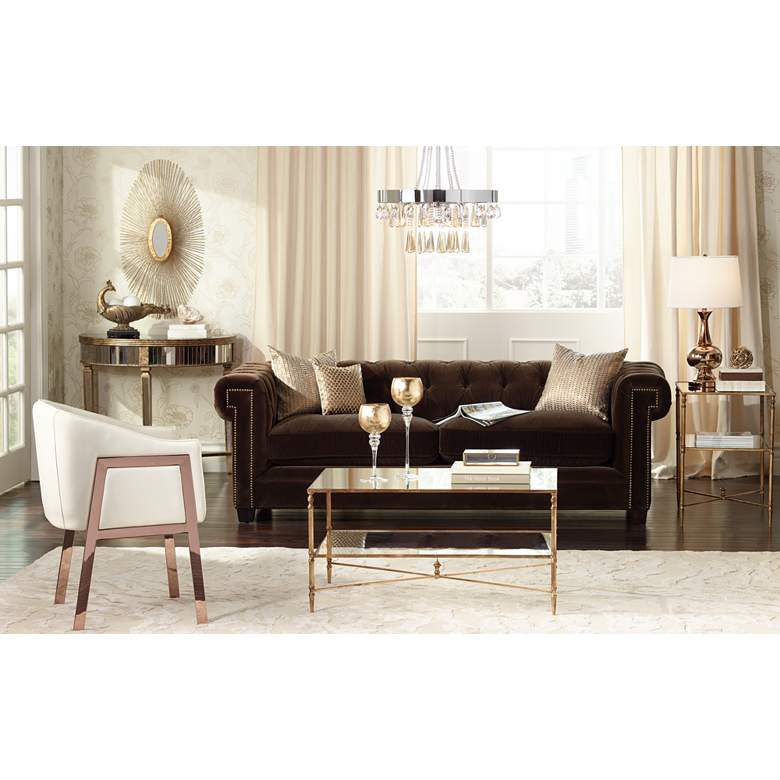 Image 4 Henzler 25 3/4" Wide Metal and Glass Console Table in scene