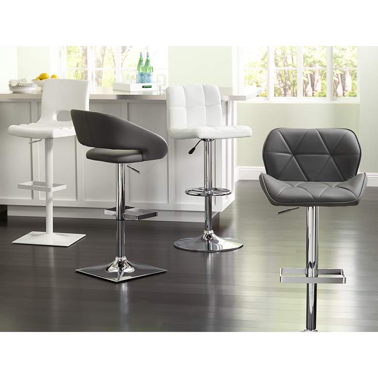 Image 1 Donovan White Faux Leather Adjustable Barstool in scene