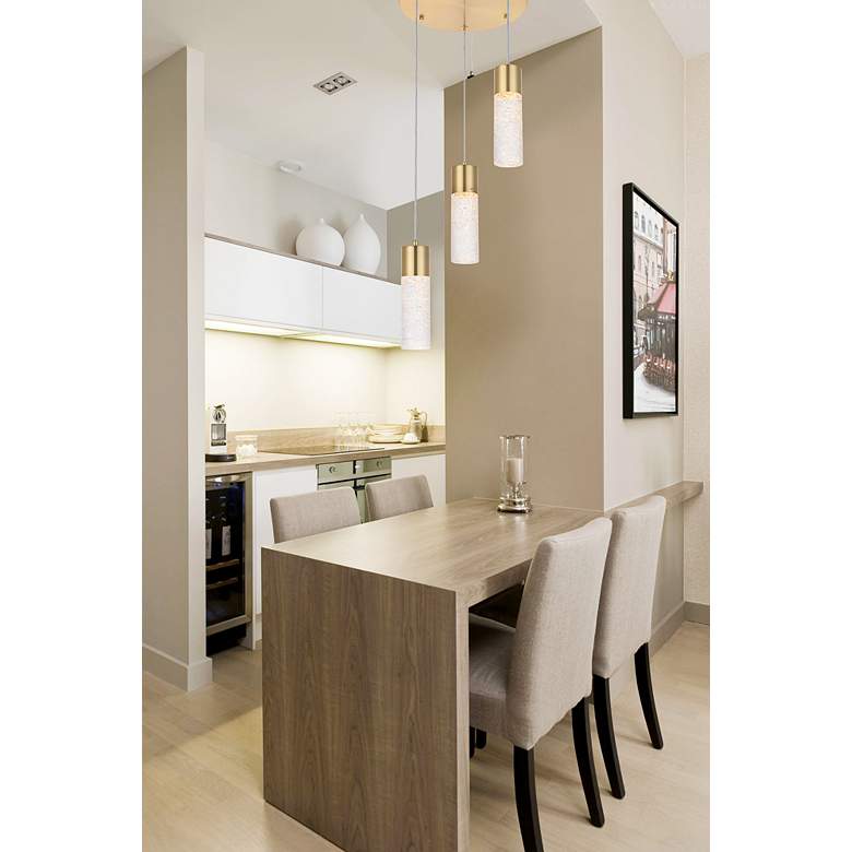 Image 1 Constellation 11 3/4" Wide Gold 3-Light LED Mini Cluster Pendant in scene