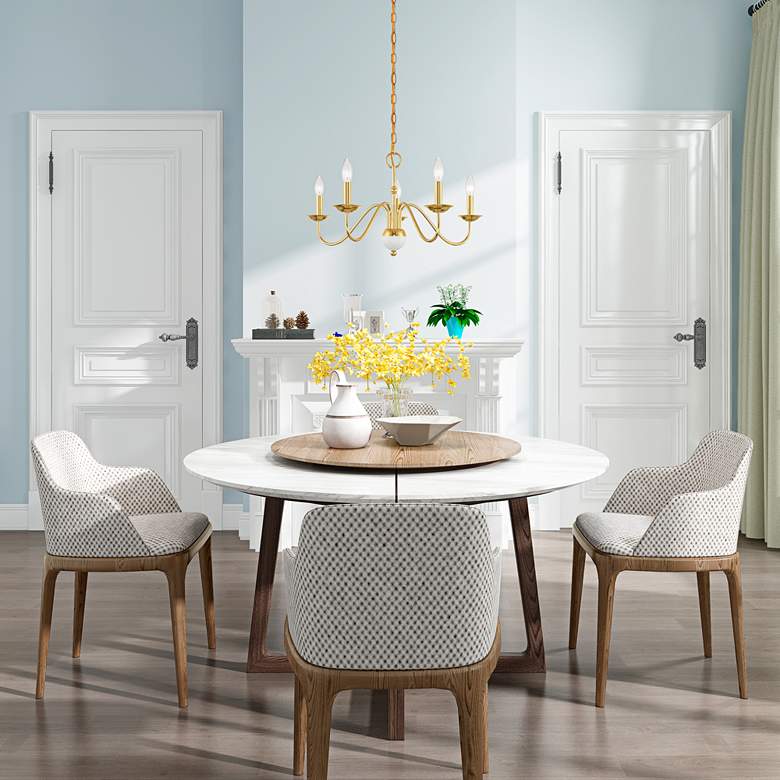 Image 1 Windsor 5 Light Polished Brass Chandelier in scene