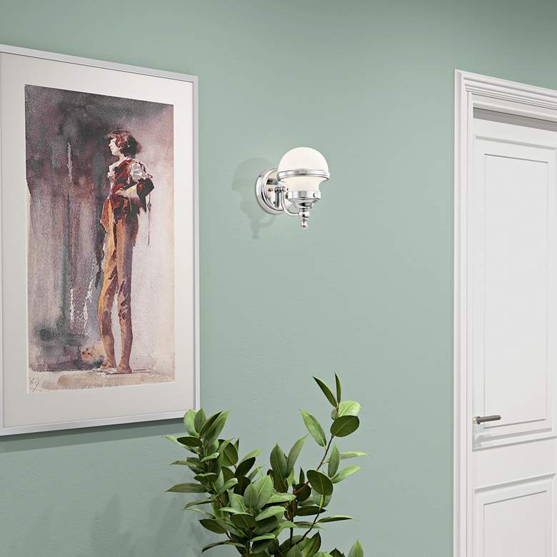 Image 1 Oldwick 8 1/4" High Polished Chrome Wall Sconce in scene