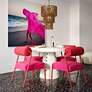 Jolene Hot Pink Velvet Fabric Dining Chairs Set of 2 in scene