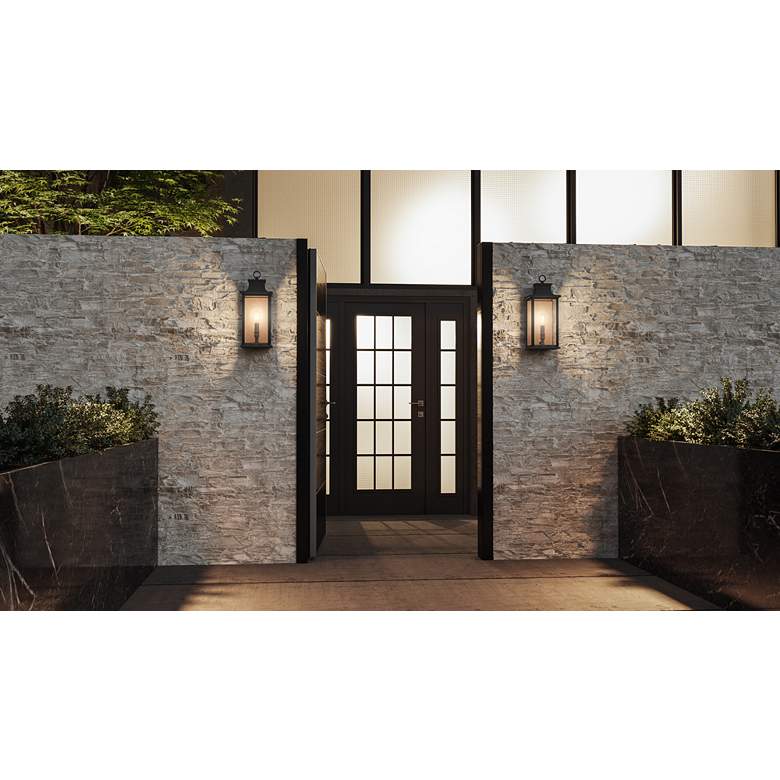 Image 1 Quoizel Abernathy 15 1/2" High Old Bronze Outdoor Wall Light in scene
