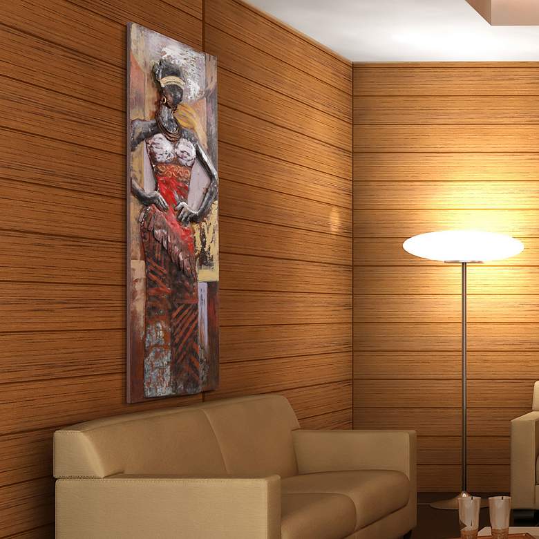 Image 1 Miss-tic 60" High Mixed Media Metal Dimensional Wall Art in scene