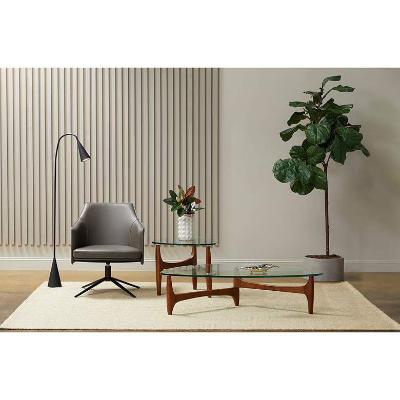 Image 1 Signa Dark Gray Leatherette Swivel Lounge Chair in scene