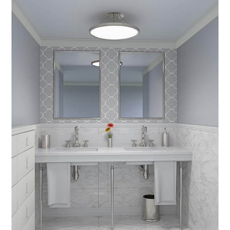 Image 1 Quoizel Outskirts 20" Wide Brushed Nickel LED Ceiling Light in scene