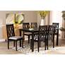 1_Baxton Studio Cherese Dark Brown Wood 7-Piece Dining Set in scene