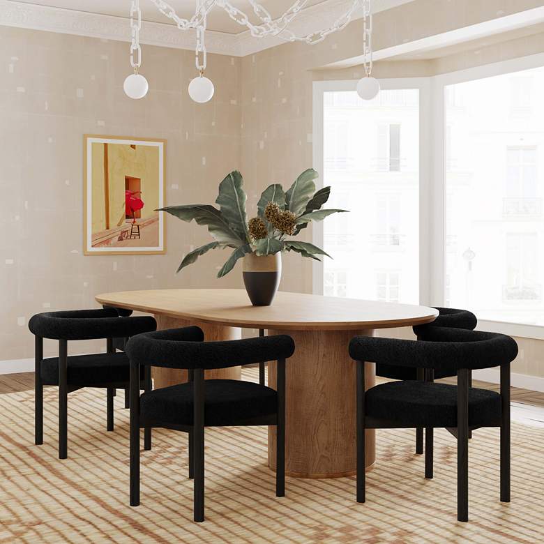Image 1 Spara Black Boucle Fabric Dining Chair in scene