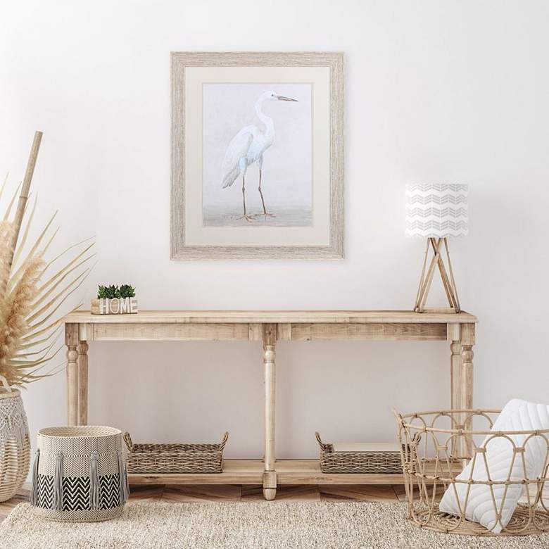 Image 1 Vintage Heron I 34" High Rectangular Framed Wall Art in scene
