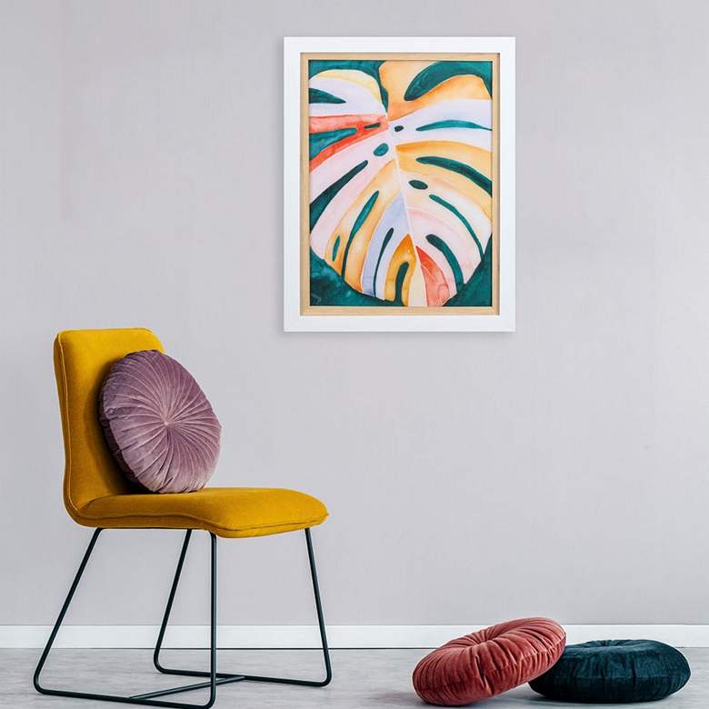 Image 1 Multicolor Monstera I 28" High Rectangular Framed Wall Art in scene