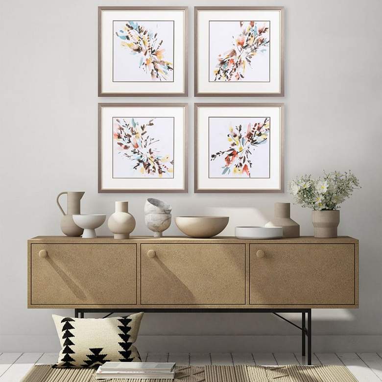 Image 1 Harvest Bouquet 17" Square 4-Piece Framed Wall Art Set in scene
